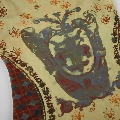 Print abstract backless cami maxi dress