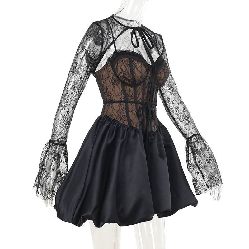 Sweetheart neck corset shrug 2 piece cami mini dress
