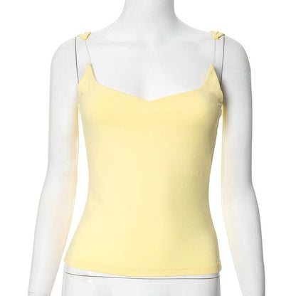 Sweetheart neck solid backless cami top