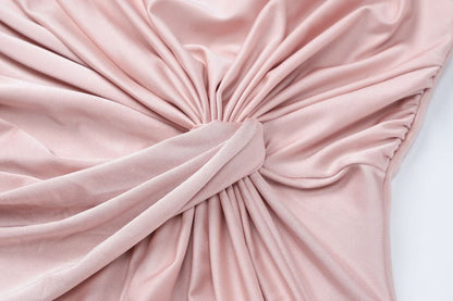 Long sleeve padded ruched maxi dress