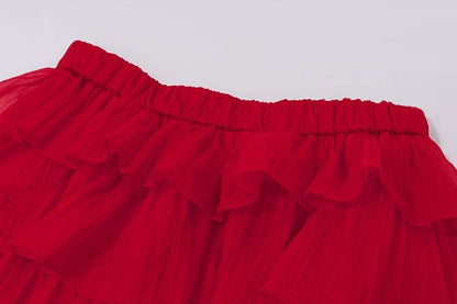 Bowknot applique ruched ruffle lace up tube mini skirt set