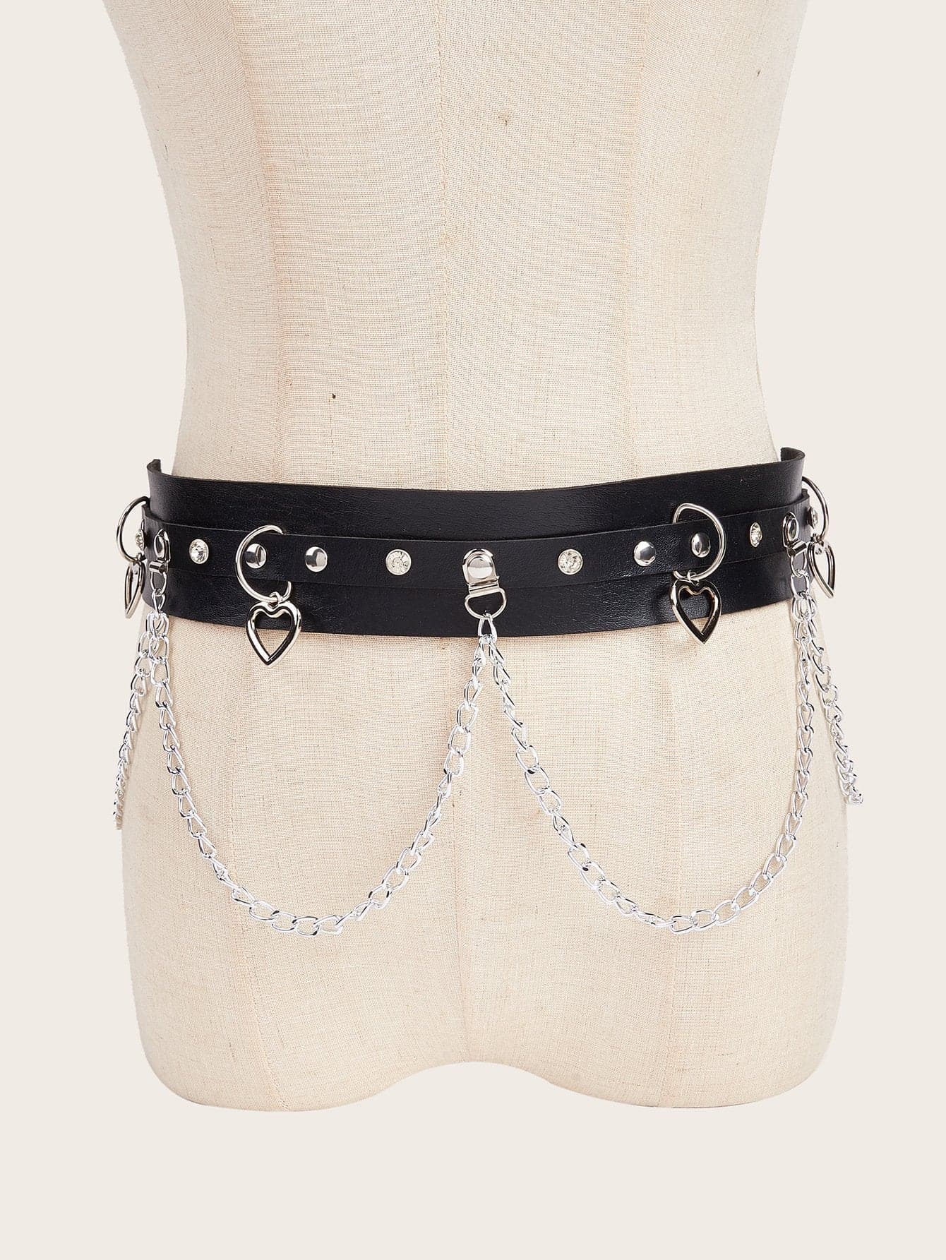 Layered metal chain adjustable corset