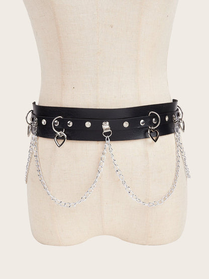 Layered metal chain adjustable corset