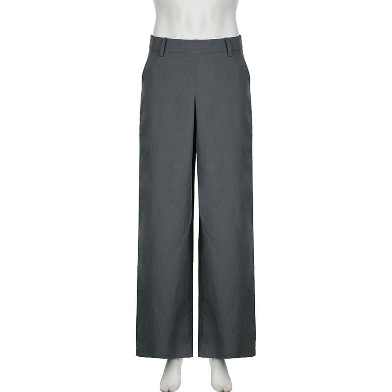 Zip-up wide leg medium rise pant