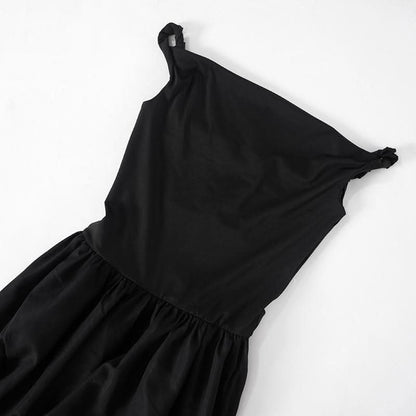 Off shoulder solid backless maxi dress