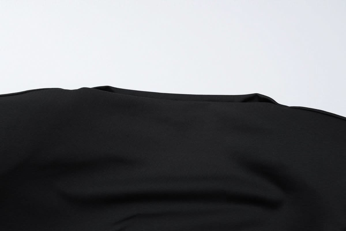 Long sleeve crewneck padded metal applique maxi dress