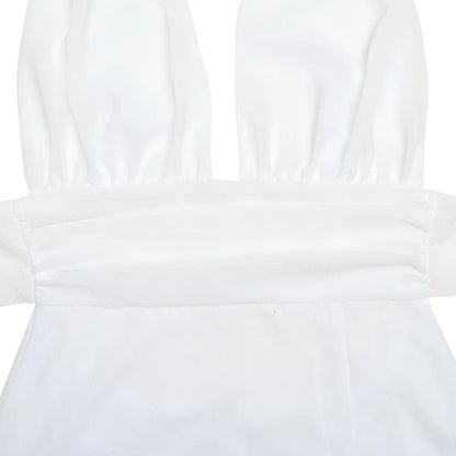 Halter deep v neck ruched high slit maxi dress