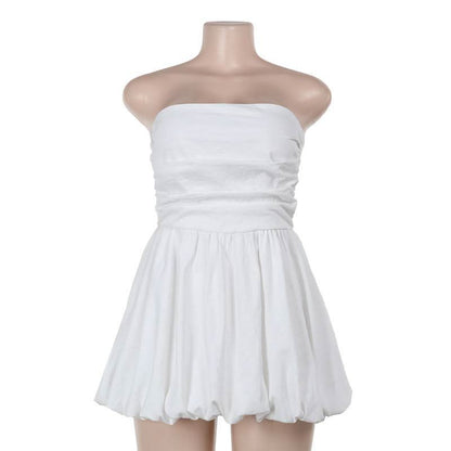 Backless ruched tube mini dress