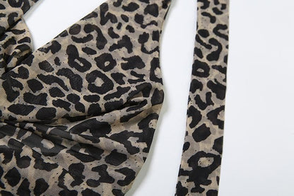 Halter leopard print backless top