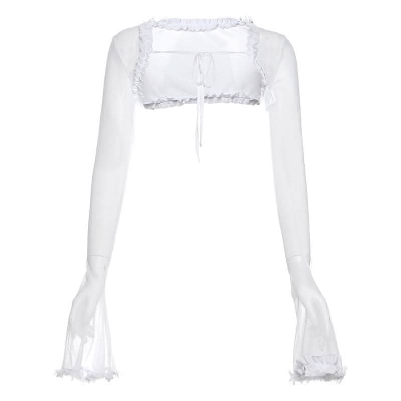 Ruffle “9” pattern backless tube top