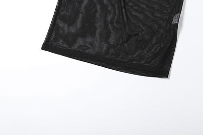 Off shoulder ruched cross front sheer mesh maxi dress-final-sale