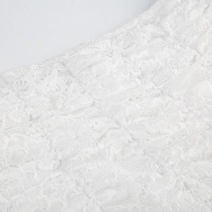 Ruched lace patchwork ruffle irregular mini skirt