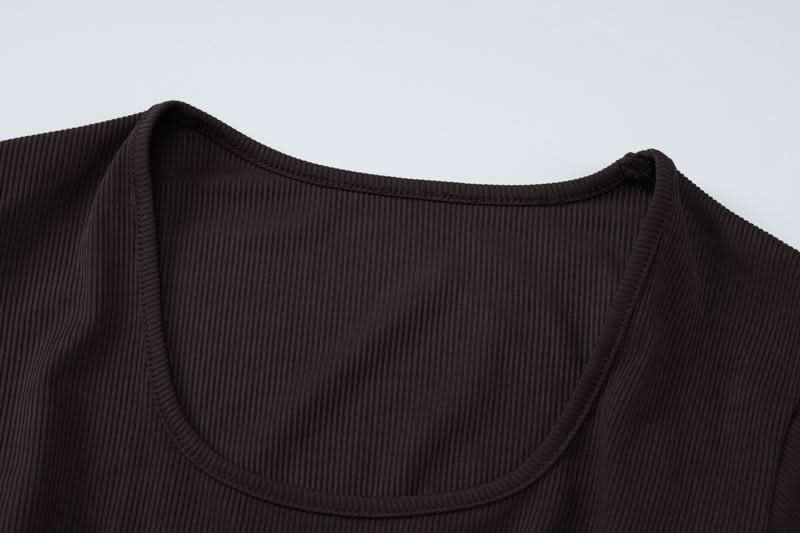 Long sleeve u neck ribbed solid maxi dress