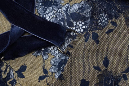 Lace backless lace up ribbon cami maxi dress