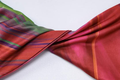 Contrast print halter hollow out knotted backless cut out maxi dress-final-sale