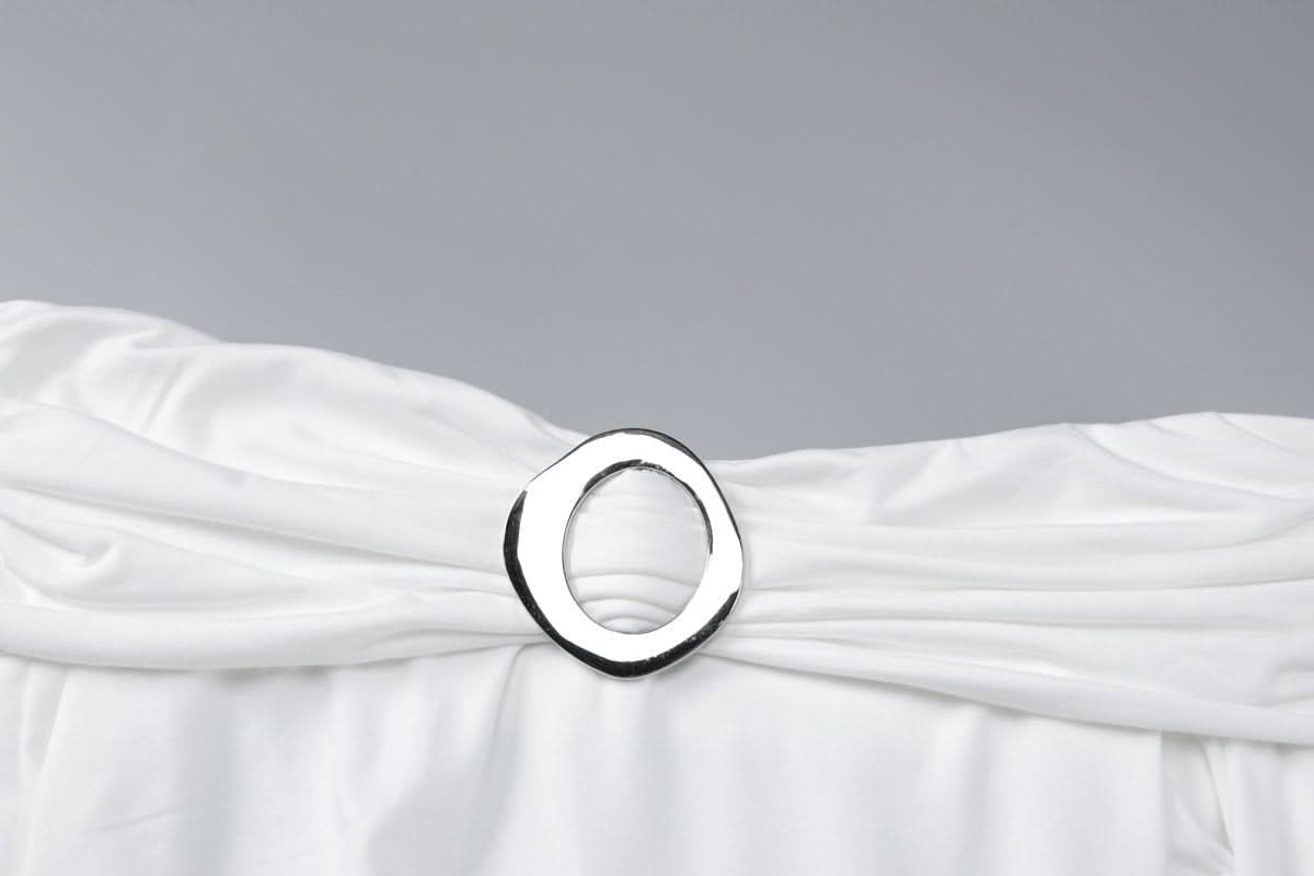 Off shoulder long sleeve slit o ring maxi dress