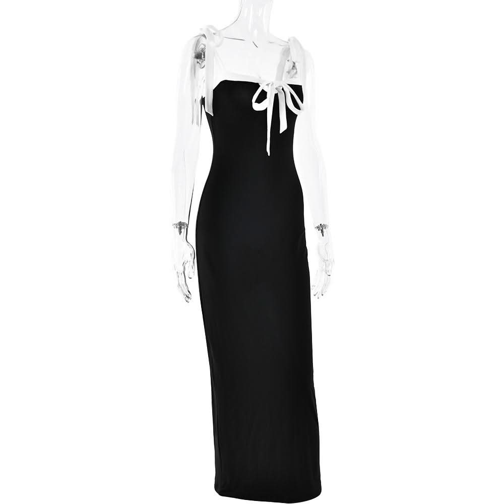 Backless self tie cami maxi dress