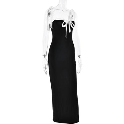 Backless self tie cami maxi dress