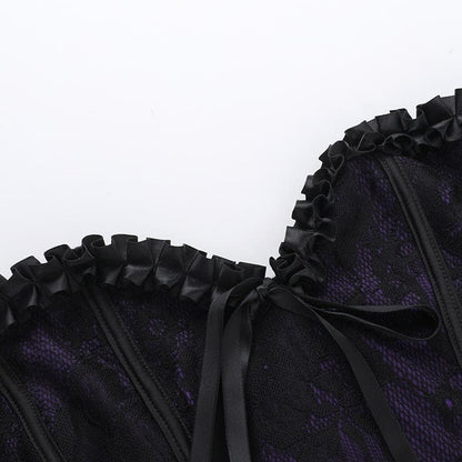 Sweetheart neck bustier tassels ruffle tube top