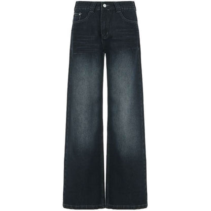 Button zip-up pocket contrast low rise jeans