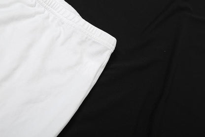 One shoulder self tie irregular solid high rise pant set