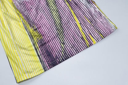 Body pattern contrast u neck sleeveless backless maxi dress-final-sale