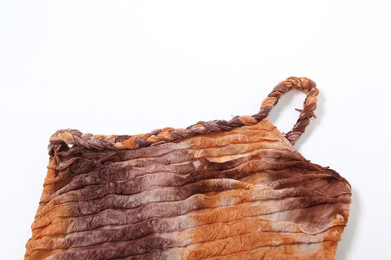 One shoulder textured contrast cami maxi dress