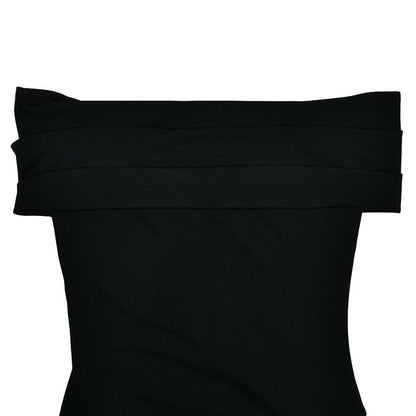 Off shoulder ruched solid backless midi dress