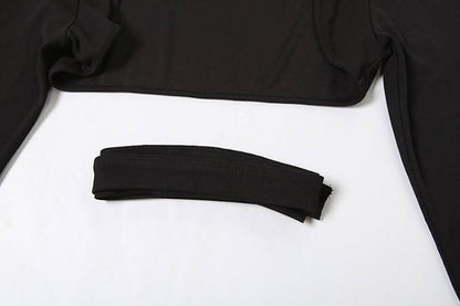 Long sleeve sweetheart neck shrug 2 piece hollow out cut out maxi dress