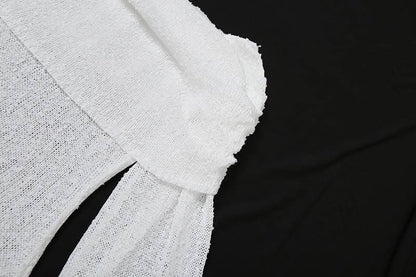 Long sleeve off shoulder knitted mini dress