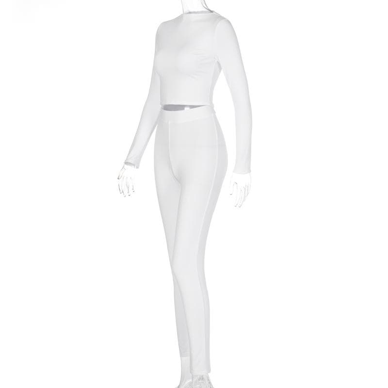 Long sleeve crewneck solid pant set