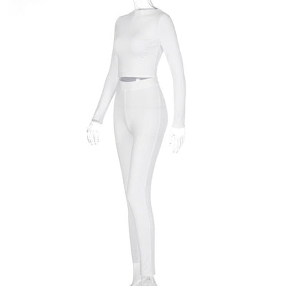 Long sleeve crewneck solid pant set