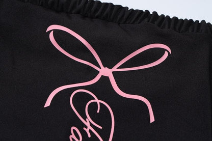 Letter print off shoulder ruched maxi dress