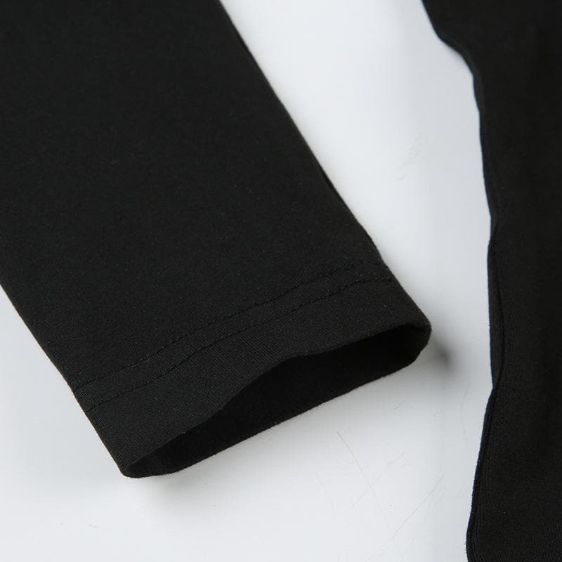 Long sleeve turnover collar bowknot embroidery top