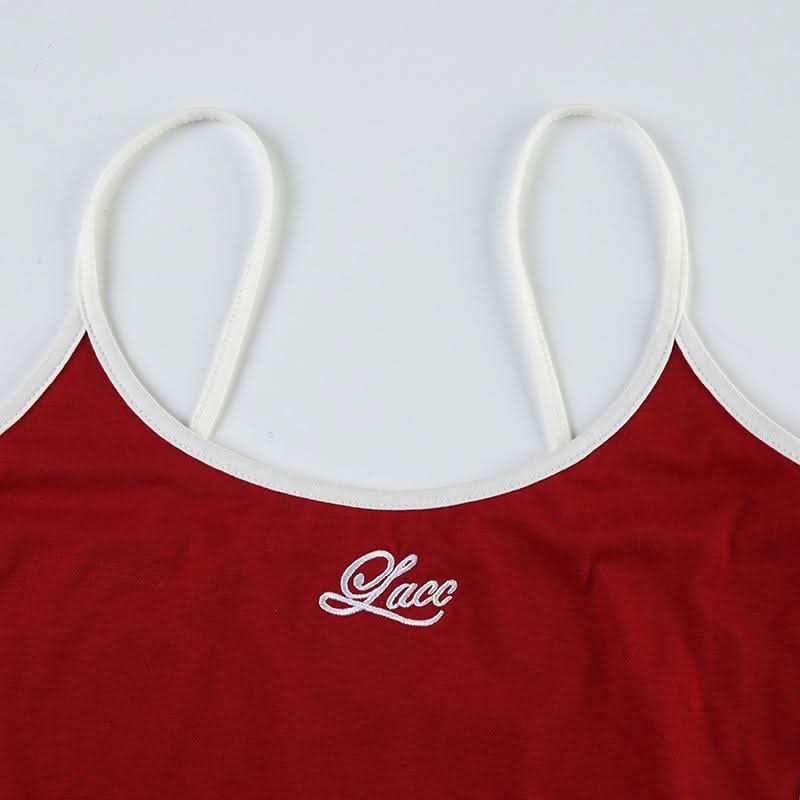 U neck embroidery cami short pant set