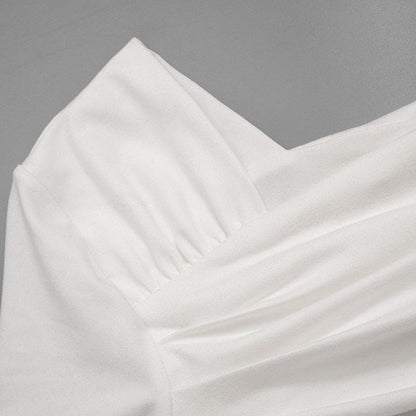 Ruched off shoulder solid irregular top