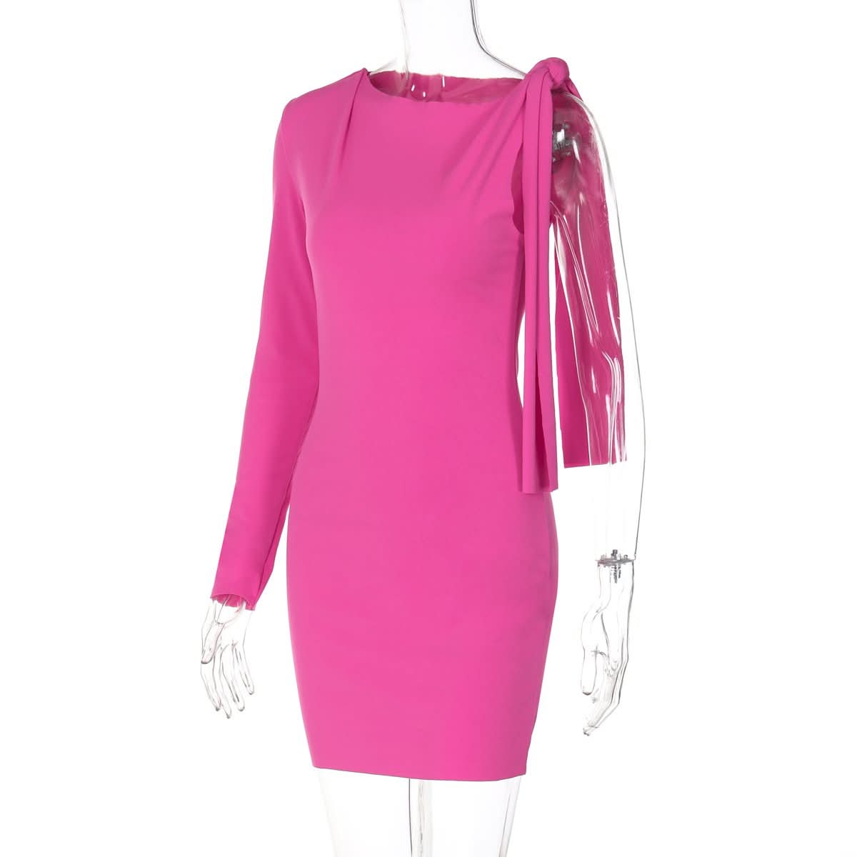 One shoulder knotted mini dress