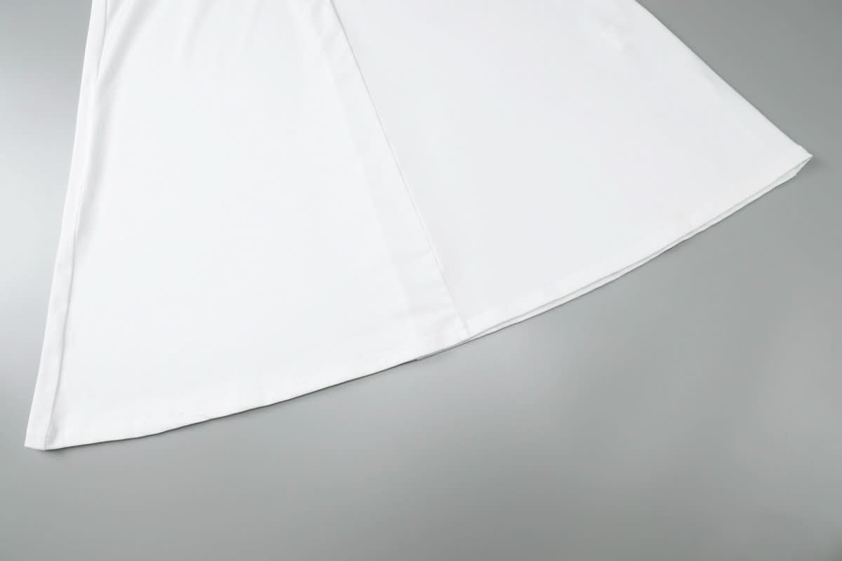 Off shoulder halter o ring hollow out metal chain cut out maxi dress