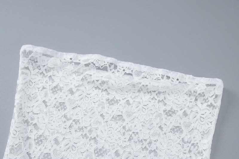 Lace see through solid tube maxi dress-final-sale