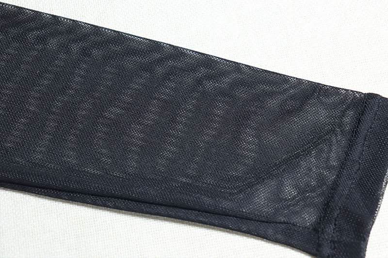 Halter long sleeve mesh patchwork beaded mini dress