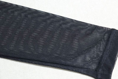 Halter long sleeve mesh patchwork beaded mini dress