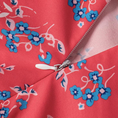 Flower print zip-up u neck cami maxi dress