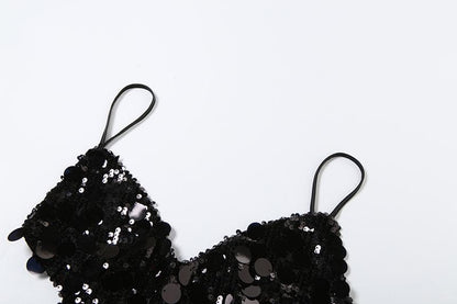 Butterfly pattern glitter lace up cami top