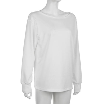 Long sleeve round neck solid top