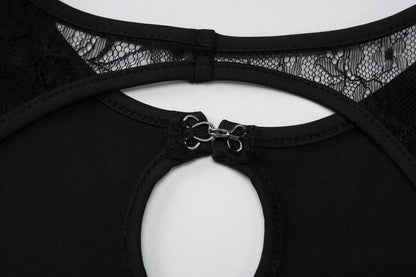 Sleeveless hollow out mesh cut out maxi dress