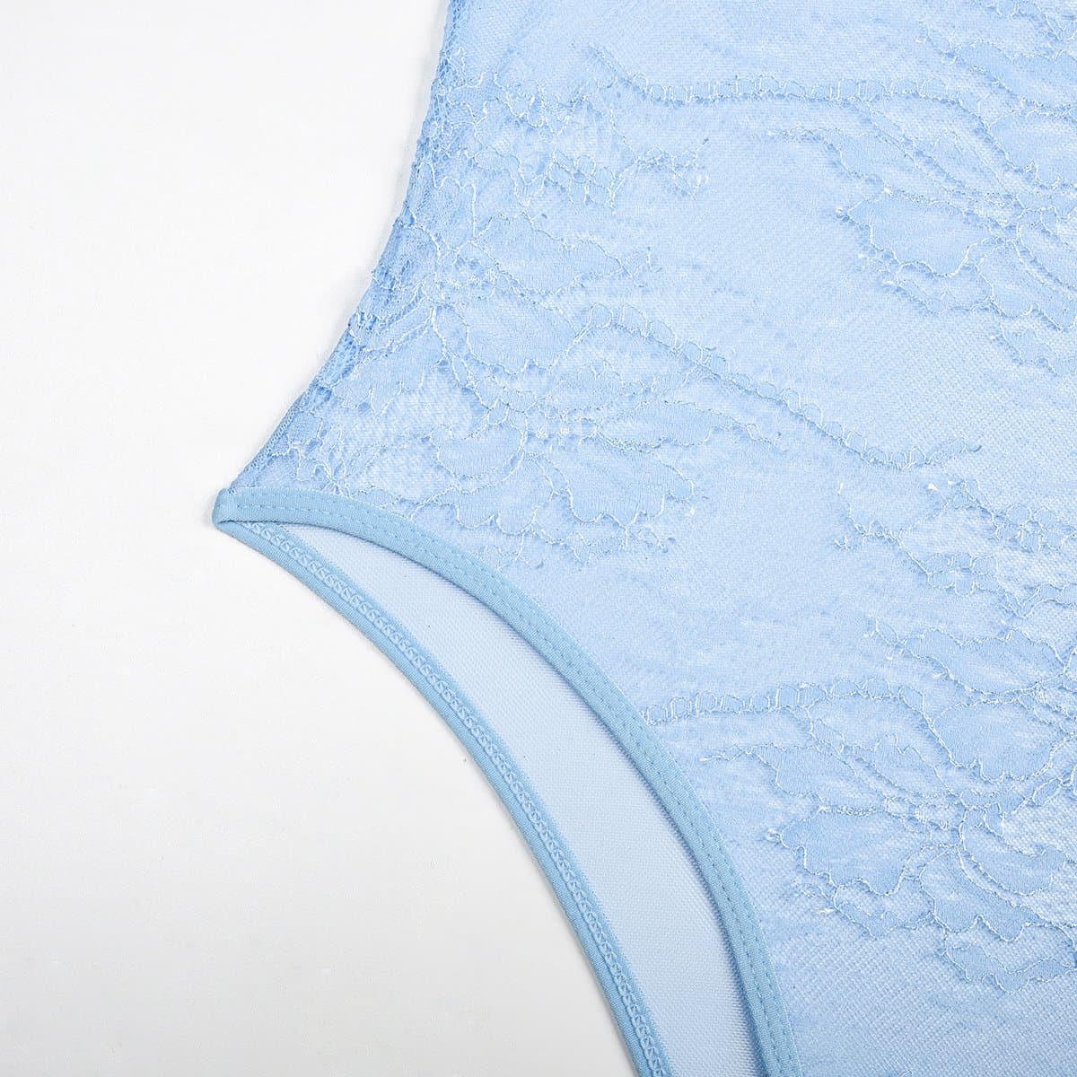 Sheer lace see through backless cami bodysuit