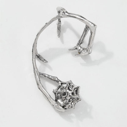 Stone silver irregular decor earrings