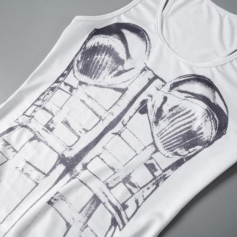 Sleeveless body print maxi dress