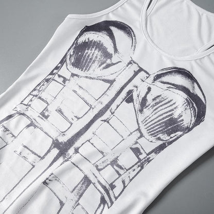 Sleeveless body print maxi dress