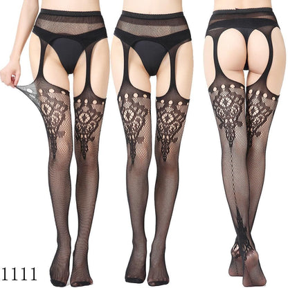 High waist suspender fishnet garter tights pantyhose